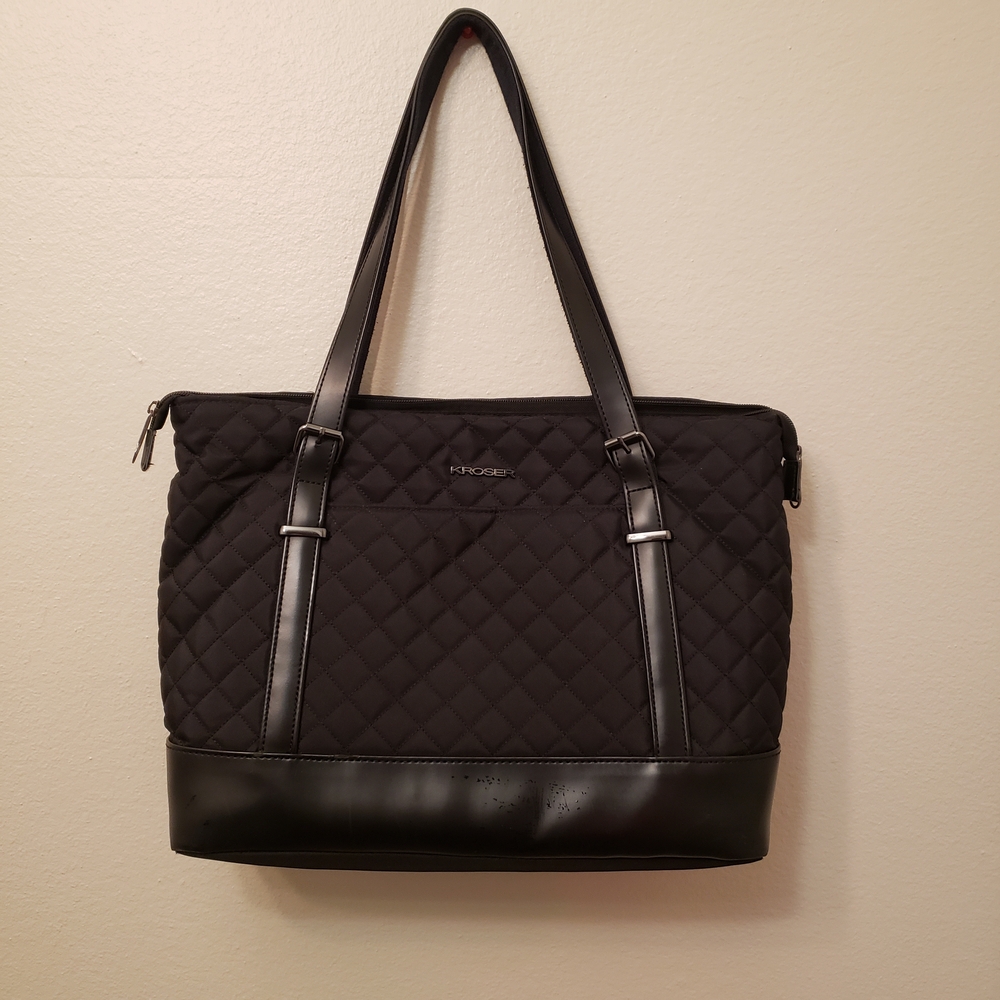 Chic Black Quilted Tote by Kroser